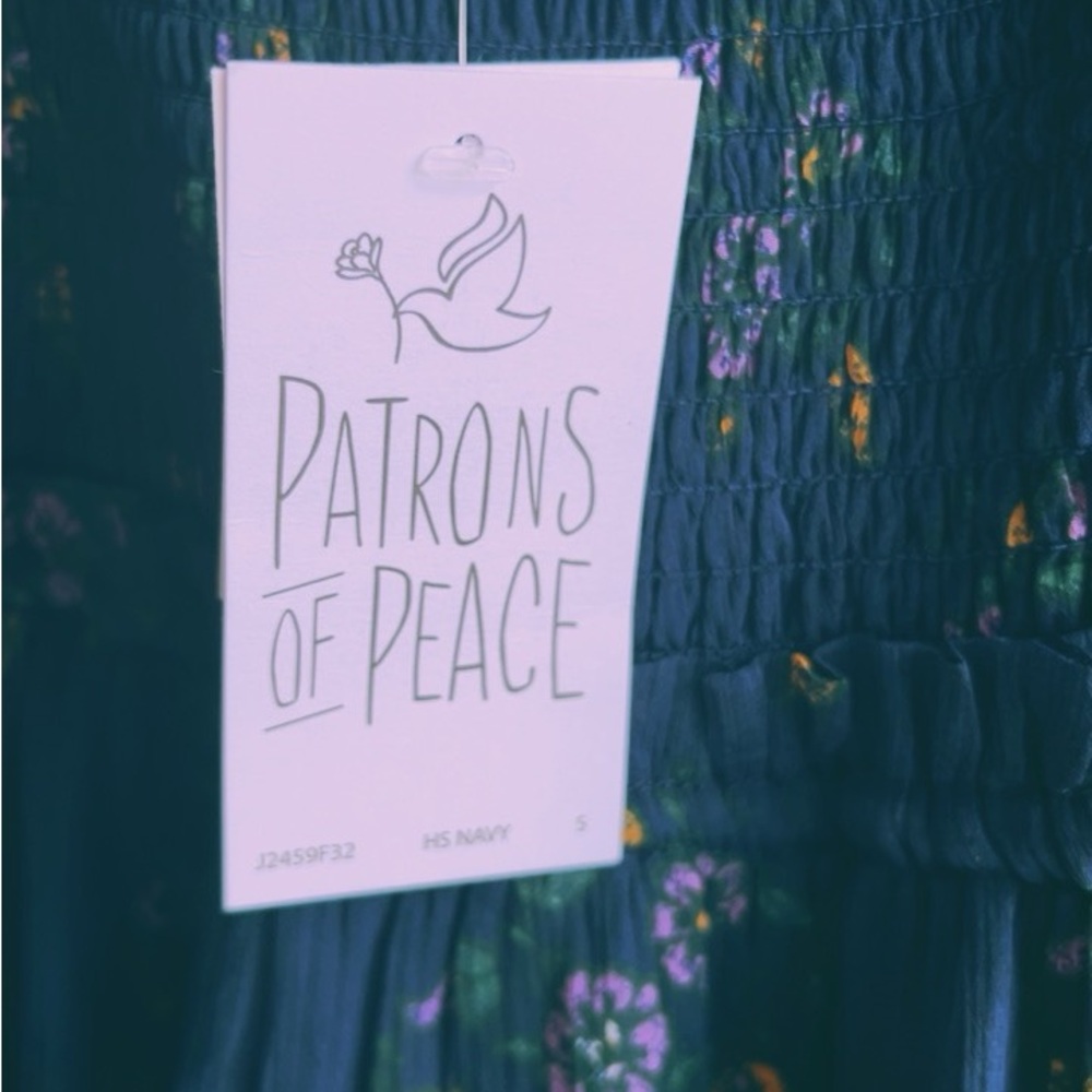 Patrons of Peace Navy Dress with Floral Patterns - Picture 7 of 9